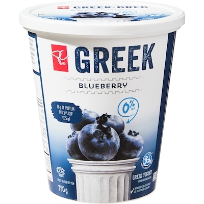 President's Choice Blueberry Greek Yogurt 750 g, $0.73/100g