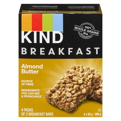 Kind Breakfast Almond Butter Bar 4x50.0 g, $3.00/100g