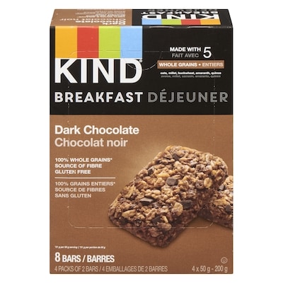 Kind Barre Petit Déjeuner Chocolat noir 4x50.0 g, 2,50 $/100g