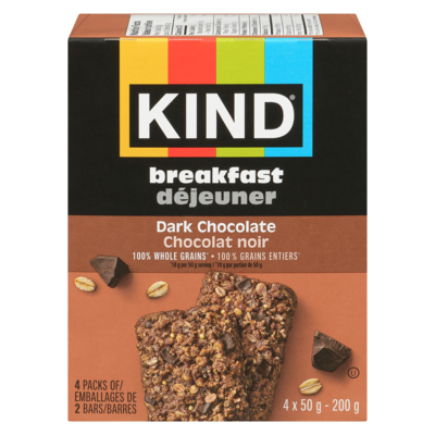 Kind Barre Petit Déjeuner Chocolat noir 4x50.0 g, 1,50 $/100g