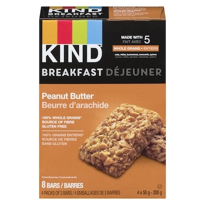 Kind Barre Petit Déjeuner Beurre d'arachide 4x50.0 g, 2,50 $/100g