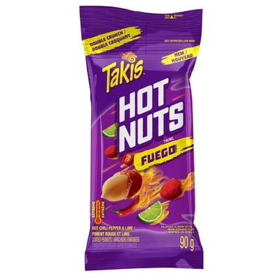Takis Hot Nutsâ„¢ Fuegoâ„¢ Hot Chili Pepper & Lime Coated Peanuts 90 g, $2.21/100g