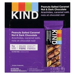 Kind Peanuts Salted Caramel Nut & Dark Chocolate Bars 12x40.0 g, $4.69/100g