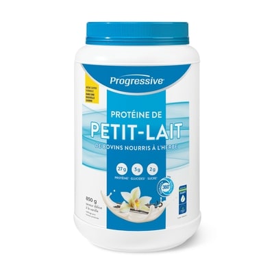 Progressive Poudre de protéine de petit-lait de bovins nourris à l'herbe, Vanille française 850 g, 58,82 $/100g