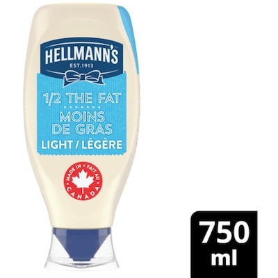 Hellmann's Mayonnaise Type Dressing condiment for fries, burgers, salads Light ½ Fat  750 ml, $0.87/100ml
