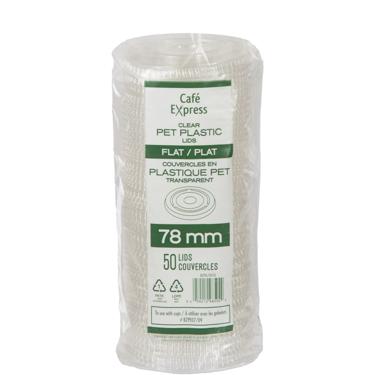 Cafe Escapes 78mm Flat Lid 50/Pack 50 ea, $0.03/1ea