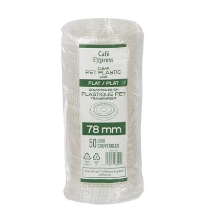 Cafe Escapes 78mm Flat Lid 50/Pack 50 ea, $0.03/1ea