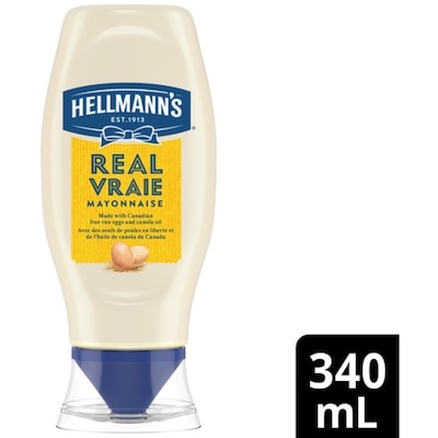 Hellmann’s Mayonnaise Vraie Pression 340 ml, 1,76 $/100ml