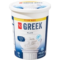 0% MF Greek Yogurt, Plain, Club Size
