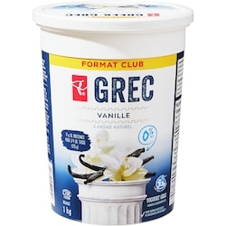 President's Choice Vanilla Greek Yogurt 0% Club Size - 1 kg | Loblaws