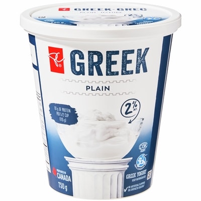 President's Choice Plain Greek Yogurt 2% 750 g, $0.73/100g