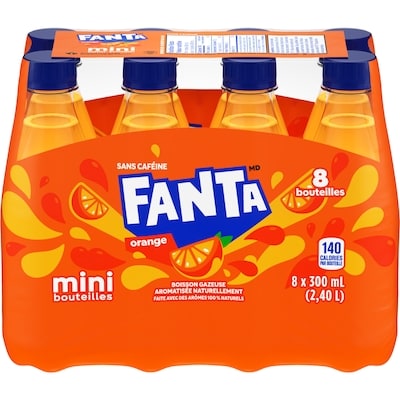 Fanta Soda Orange Bouteilles 8x300.0 ml, 0,33 $/100ml