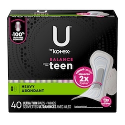 Balance Sized for Teens Ultra Thin Pads with Wings, Extra Absorbency, 40 Count