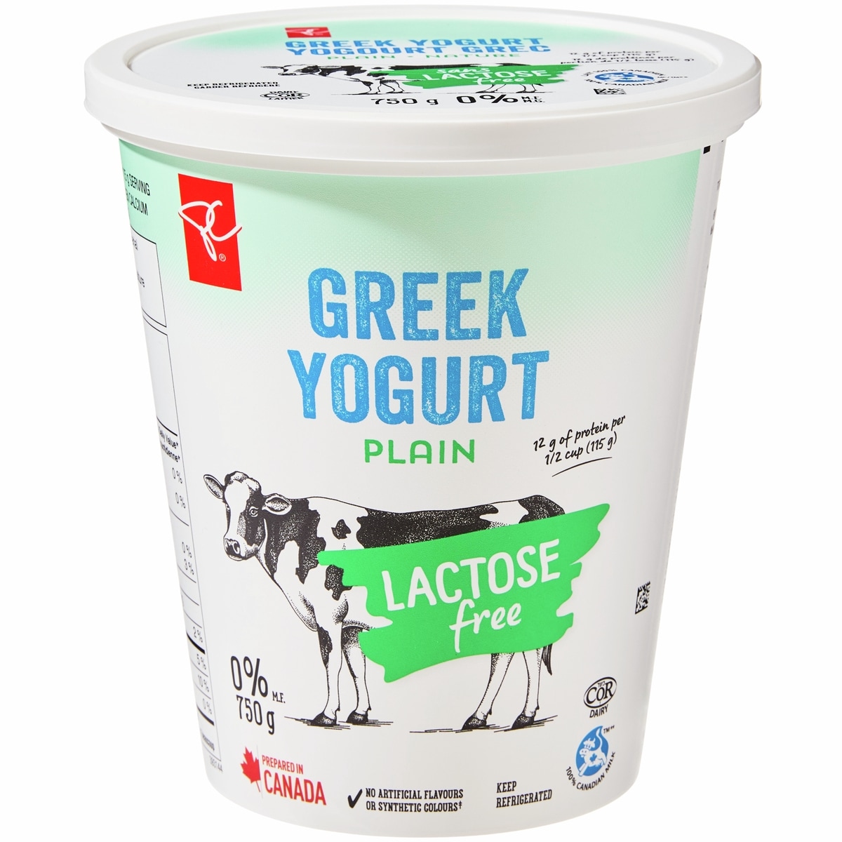 President's Choice Lactose Free Plain Greek Yogurt
