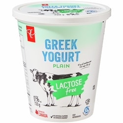 President's Choice Lactose Free Plain Greek Yogurt 750 g, $0.73/100g