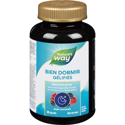 Nature’s Way Bien dormir aide-sommeil mélatonine saveur de baies mixtes 60 ea, 0,35 $/1ch