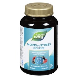 Nature’s Way Moins de stress soulagement du stress ashwagandha saveur de baies mixtes 60 ea, 0,31 $/1ch