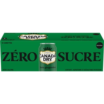 Canada Dry Soda gingembre ZÉRO sucre paquet de 12 12x355.0 ml, 0,19 $/100ml