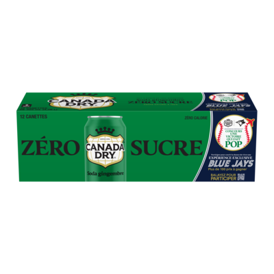 Canada Dry Soda Gingembre Zéro Sucre 12x355.0 ml, 0,21 $/100ml