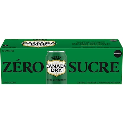 Canada Dry Soda gingembre ZÉRO sucre paquet de 12 12x355.0 ml, 0,20 $/100ml