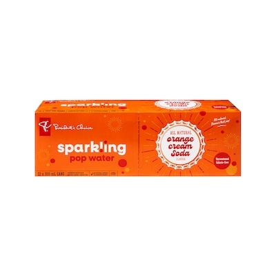 President's Choice Orange Cream Soda Flavour Sparkling Water 12x355.0 ml, $0.13/100ml
