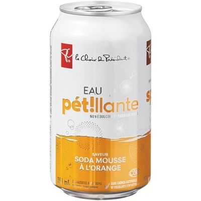 Eau pétillante saveur soda mousse à l'orange