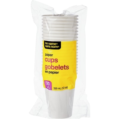 No Name Paper Cups 20 Pack 20 ea, $0.15/1ea