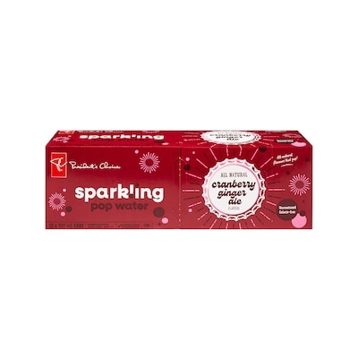 President's Choice Cranberry Ginger Ale Flavour Sparkling Water 12x355.0 ml, $0.14/100ml