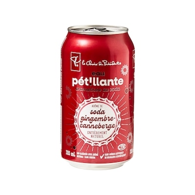 Eau pétillante à saveur soda gingembre-canneberge