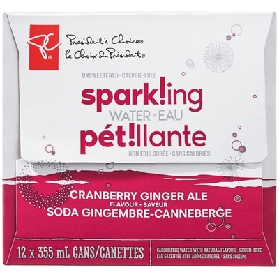 Eau pétillante à saveur soda gingembre-canneberge