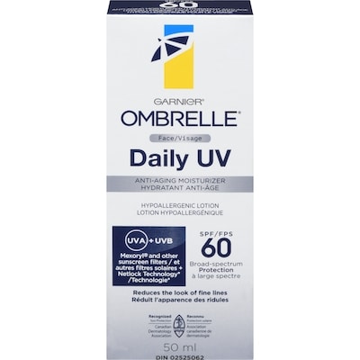 Garnier Ombrelle Sunscreen Ultra-Light Face Cream SPF 60 50 ml, $49.98/100ml