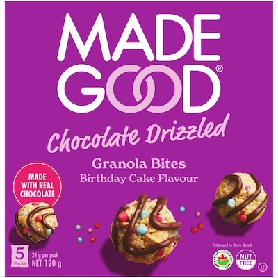 Made Good Birthday Cake Chocolate Drizzled Bites 24 g, $16.62/100g