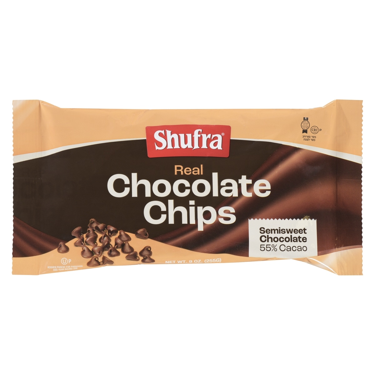 Shufra Real Chocolate Chips Semisweet Chocolate 55% Cacao 255 g, $3.53/100g
