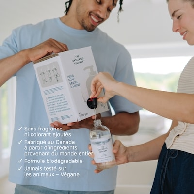 Savon pour les mains en flacon en verre