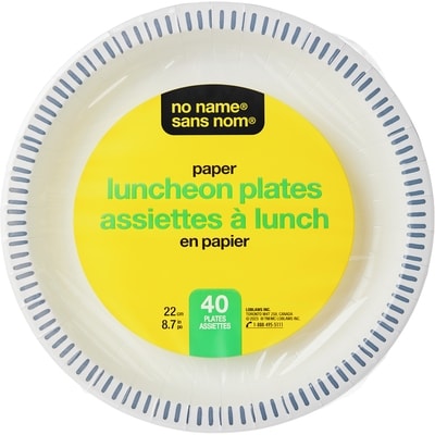No Name Paper Luncheon Plates 40 Pack 40 ea, $0.22/1ea