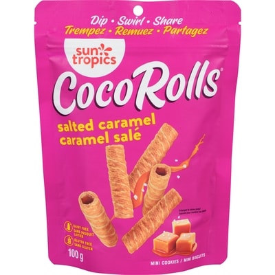 Sun Tropics Cocorolls mini biscuits caramel salé 100 g, 5,49 $/100g
