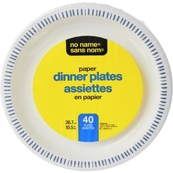 No Name Paper Dinner Plates 40 Pack 40 ea, $0.19/1ea
