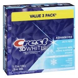 Crest 3D White Advanced Toothpaste, Arctic Fresh, 3 Pack - 210 ml