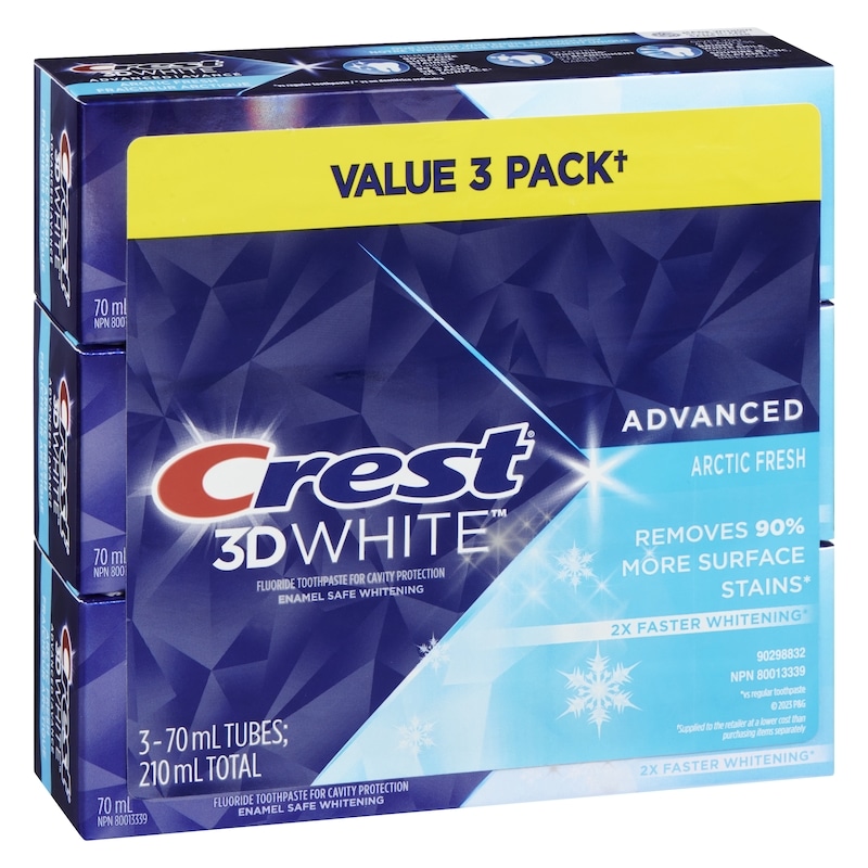 3D White Advanced Toothpaste, Arctic Fresh, 3 Pack