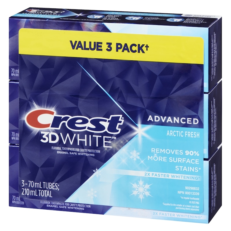 3D White Advanced Toothpaste, Arctic Fresh, 3 Pack