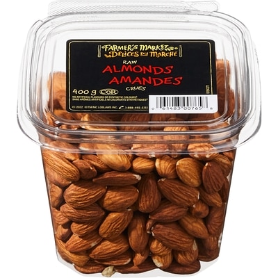 Farmer's Market Raw Almonds 400 g, $2.63/100g