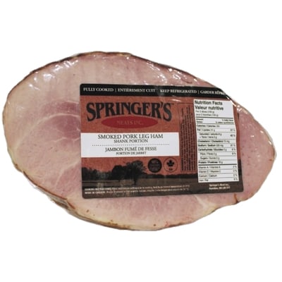 Springer's Meats Smoked Bone-In Portion Ham $11.00/1kg $4.99/1lb