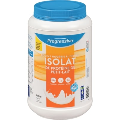 Progressive Isolat de protéine de petit-lait mélange pour boisson protéinée nature 850 g, 8,94 $/100g