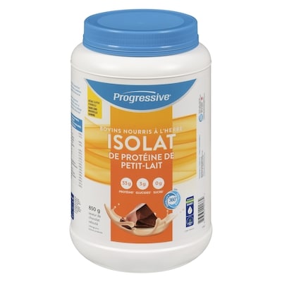 Progressive Isolate de protéine de petit-lait mélange pour boisson protéinée saveur de chocolat velouté 850 g, 8,94 $/100g