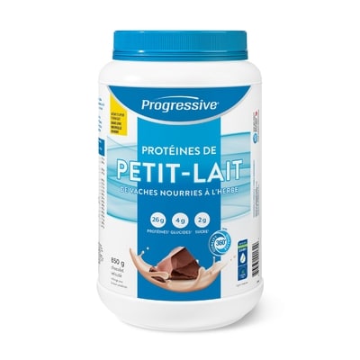 Progressive Poudre de protéine de petit-lait de bovins nourris à l'herbe, Chocolat 850 g, 8,59 $/100g