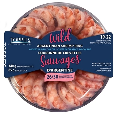Toppits Wild Argentinian Shrimp Ring, Cooked 425 g, $5.17/100g