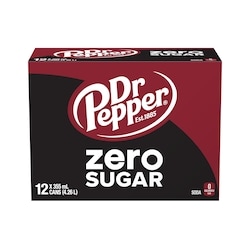 Dr Pepper Zero Sugar Soda 12x355.0 ml, $0.21/100ml