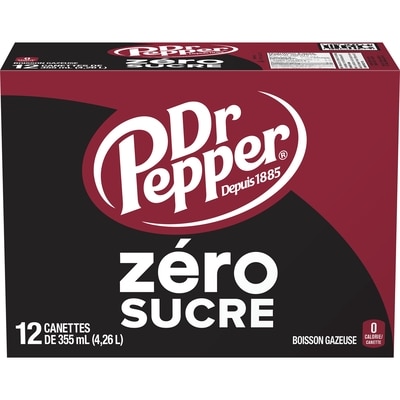 Dr Pepper Boissons aromatisées Zero Sugar paquet de 12 12x355.0 ml, 0,20 $/100ml