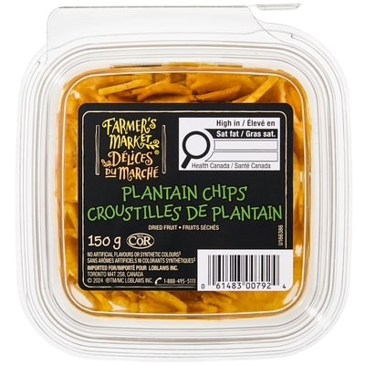 Délices du Marché Croustilles de plantain 150 g, 6,00 $/100g