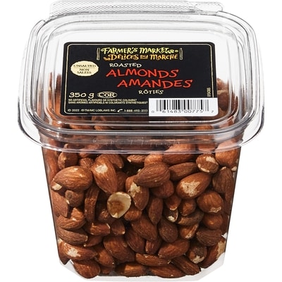 Délices du Marché Amandes rôties non salées 350 g, 4,00 $/100g